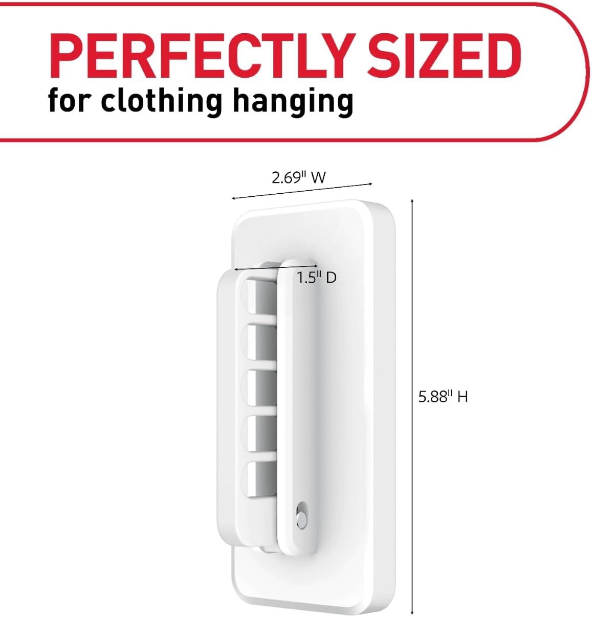 Command Folding Clothes Hanger. Holds up to 5 Hangers 7.5 lb. 1.5lbs per Rung. 1 Hook with 5 Rungs. 4 Strips. Closet Organizer. Home Organization - Image 2