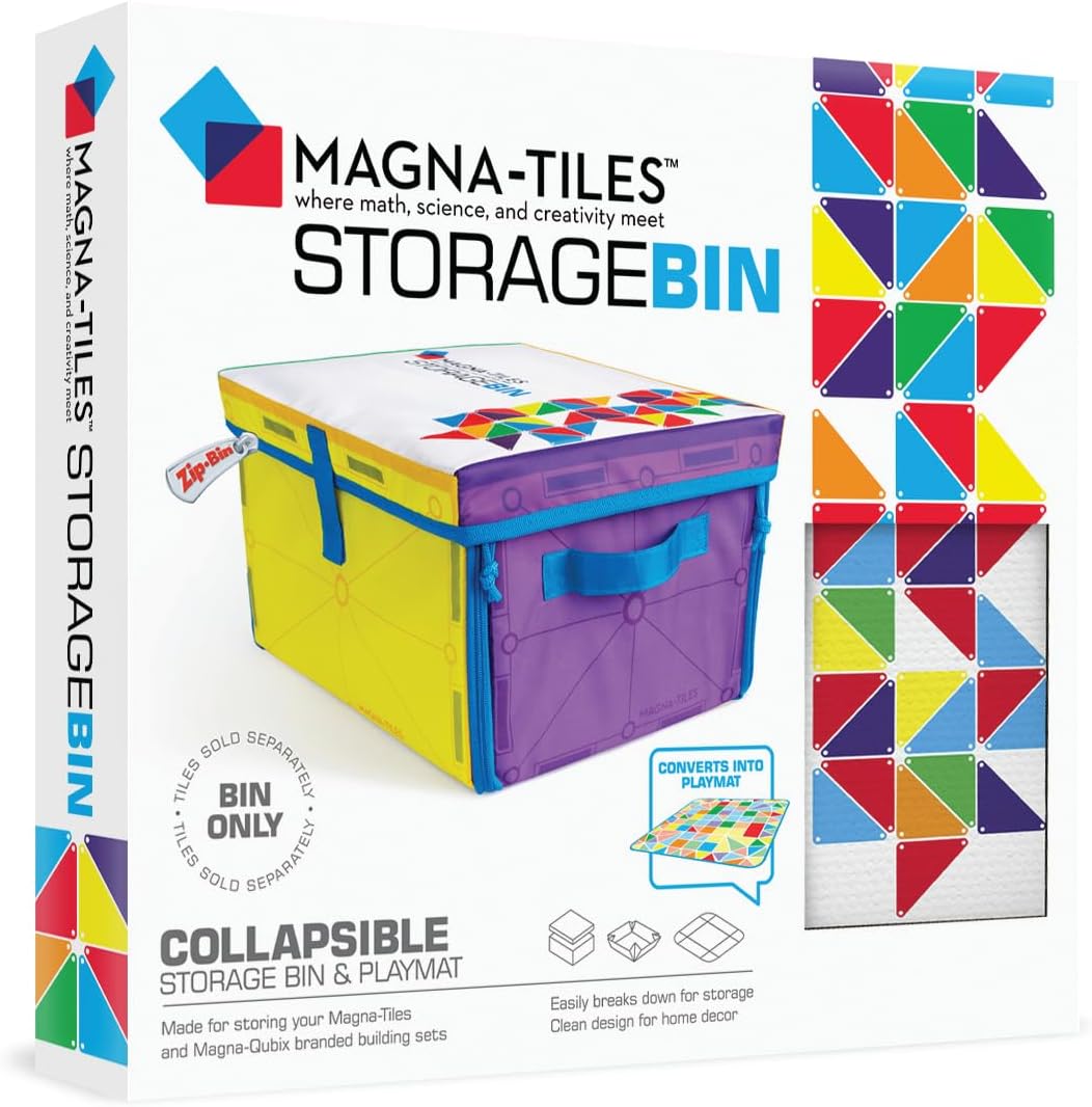 MAGNA-TILES Storage Bin & Interactive Play-Mat. The Original Magnetic Building Brand