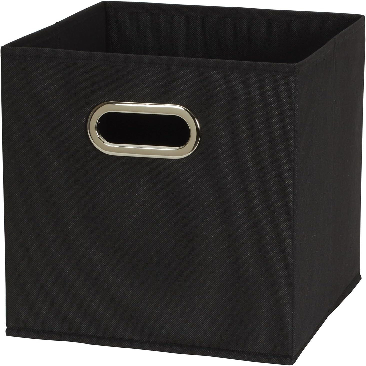 Household Essentials Foldable Fabric Storage Bins 6 Piece Set. Strong Poly-Woven Fabric. Sturdy Chipboard Sides. Grommet Front Handle. Stackable. Classic Design. Black - Image 9