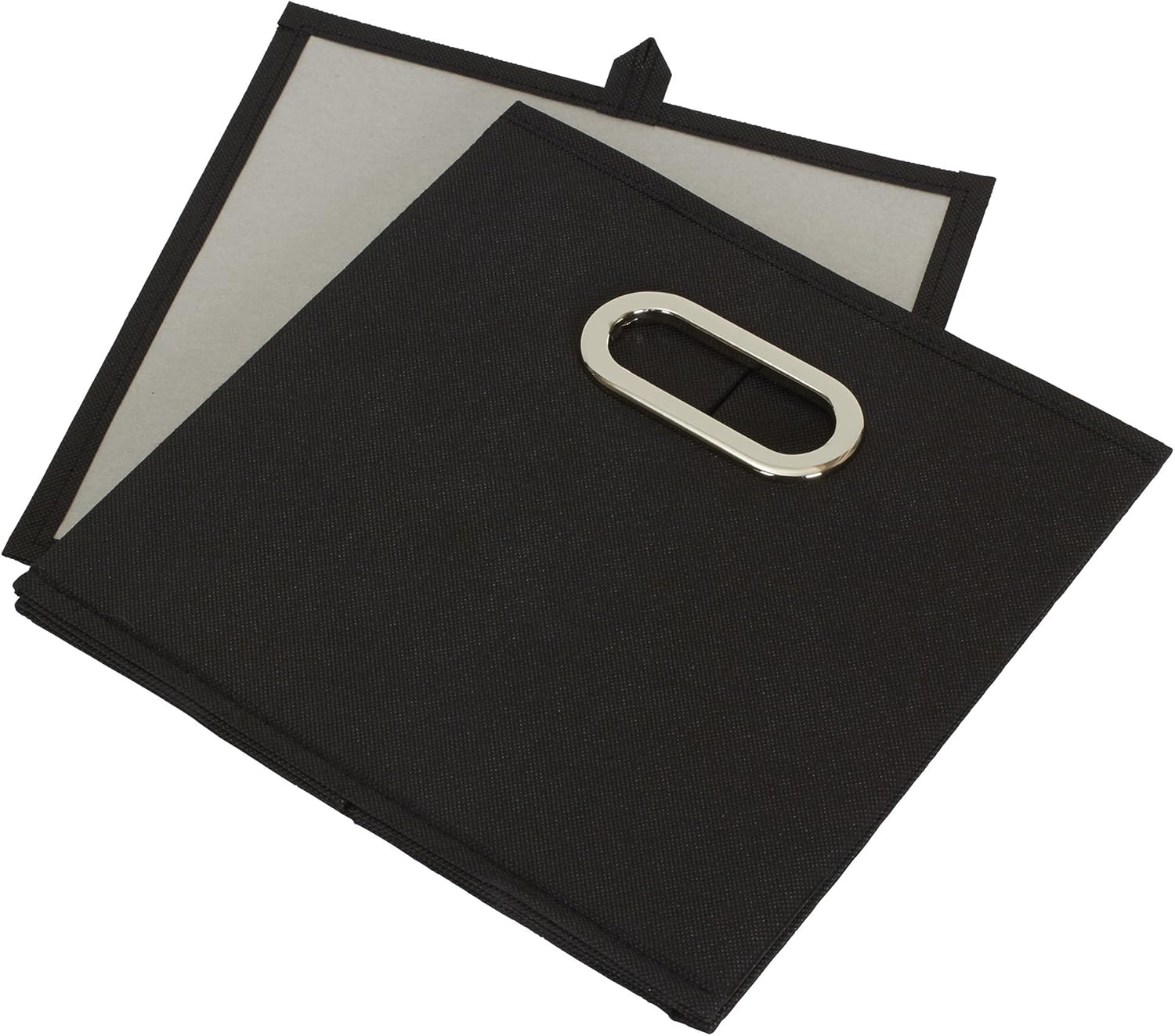 Household Essentials Foldable Fabric Storage Bins 6 Piece Set. Strong Poly-Woven Fabric. Sturdy Chipboard Sides. Grommet Front Handle. Stackable. Classic Design. Black - Image 10