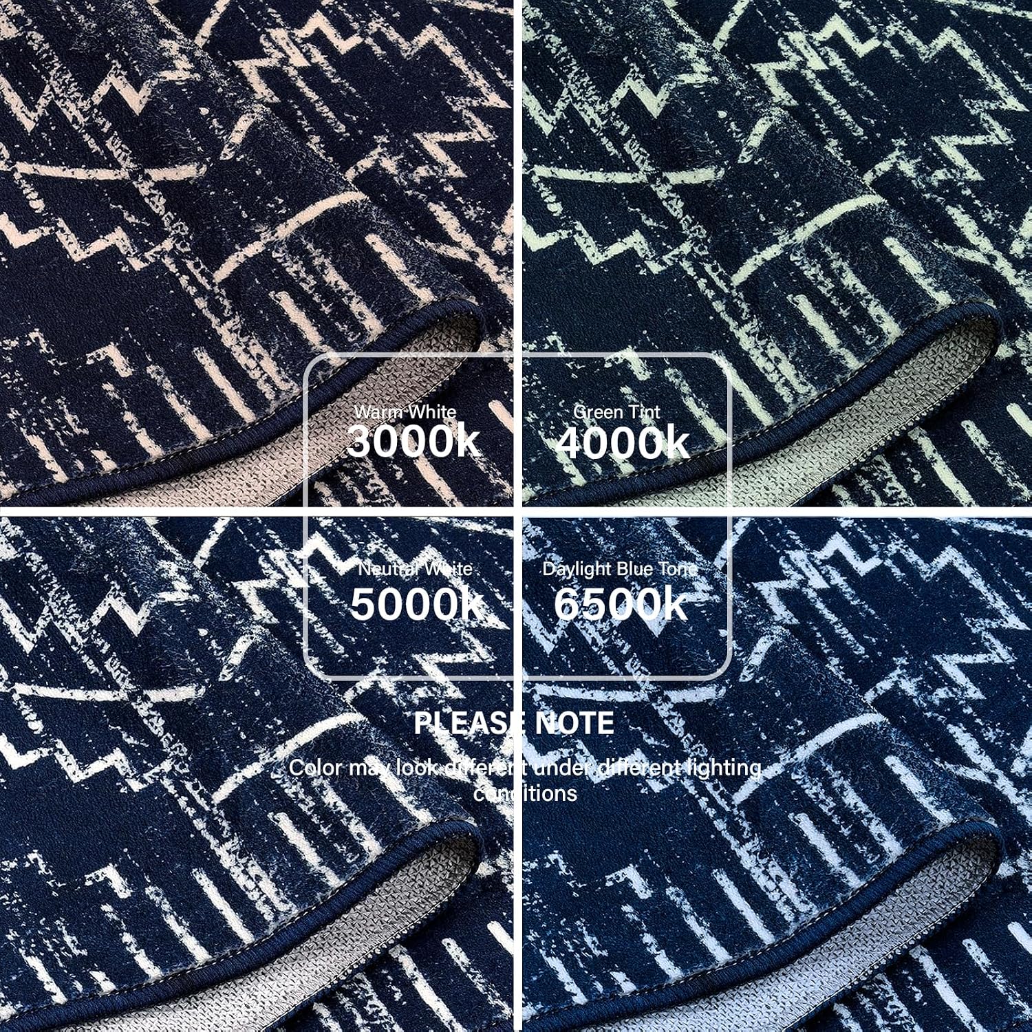 Wonnitar Moroccan Washable Rug 3x5. Blue Non-Slip Entryway Area Rug. Soft Farmhouse Bedroom Throw Mat. Geometric Low Pile Scandinavian Accent Carpet for Entry Kitchen Basement (Blue.3'x5') - Image 4
